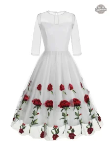 Robe Florale Steampunk en Dentelle