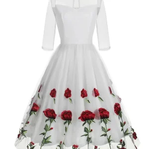 Robe Florale Steampunk en Dentelle