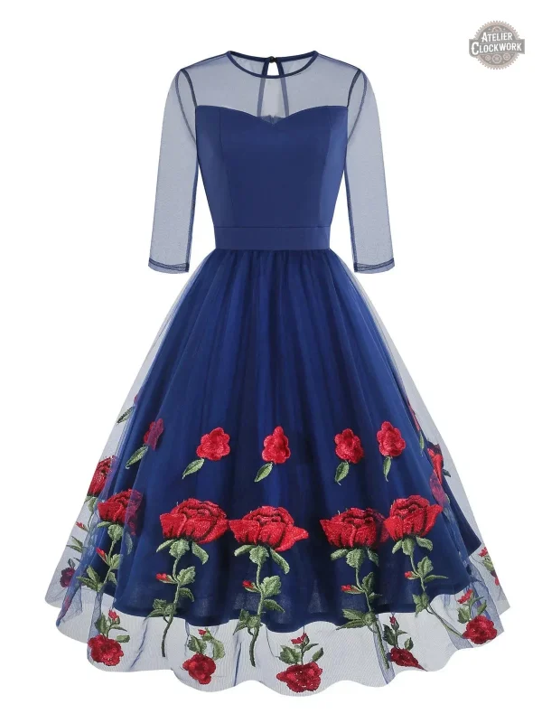 Robe Victorienne fleurie pour femme