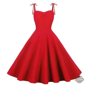 Robe Vintage Rouge - Style Victorien Steampunk pour Femme