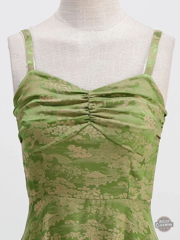 Tenue d'époque verte au style rétro