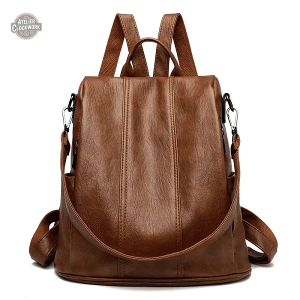 Sac à dos en cuir pour femme, mélange de passé et futur