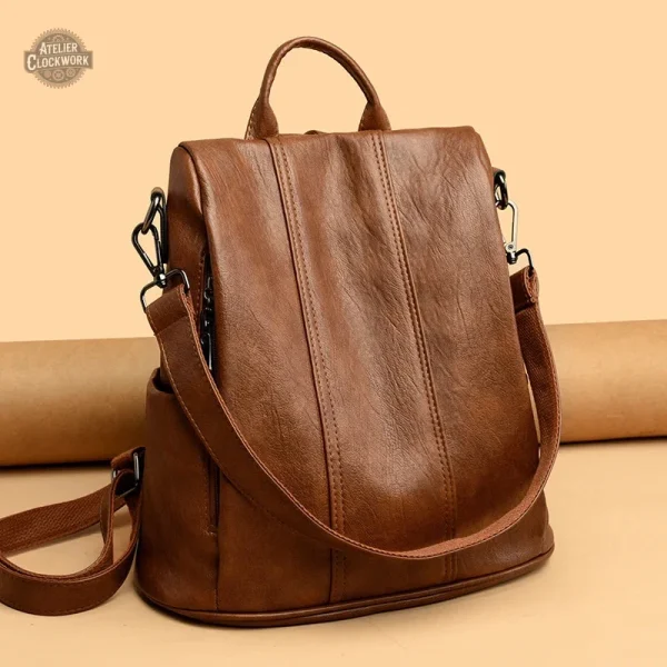 Sac à dos vintage en cuir pour look steampunk