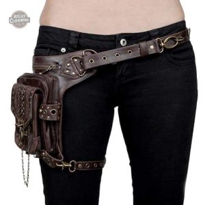 Sac ceinture femme, design steampunk inspiré du futur
