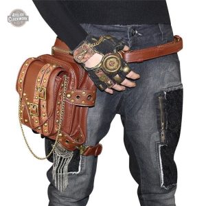 Accessoire steampunk en cuir, alliant rétro et futuriste