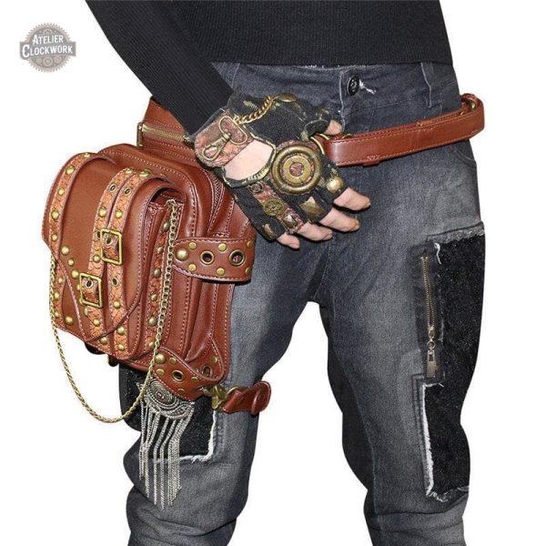 Accessoire steampunk en cuir, alliant rétro et futuriste