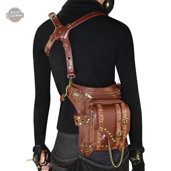 Sac en cuir steampunk, parfait pour un look audacieux
