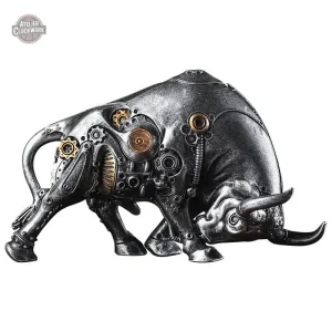 Statue Taureau Steampunk au style industriel