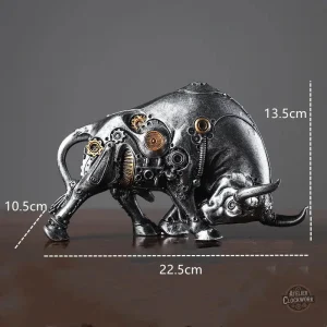 Taureau Steampunk en métal décoratif