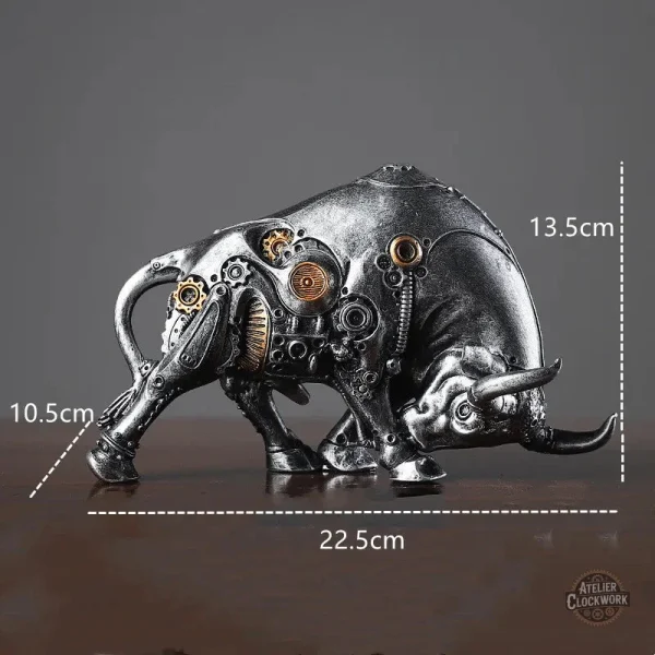Taureau Steampunk en métal décoratif