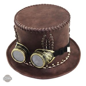 Haut de forme en cuir pour style steampunk