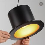 Lustre steampunk en forme de chapeau haut de forme