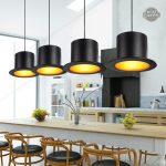 Éclairage suspendu style chapeau de haut de forme