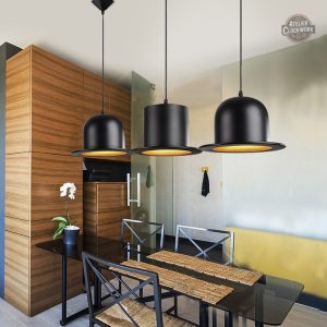Lustre design steampunk inspiré du chapeau haut de forme