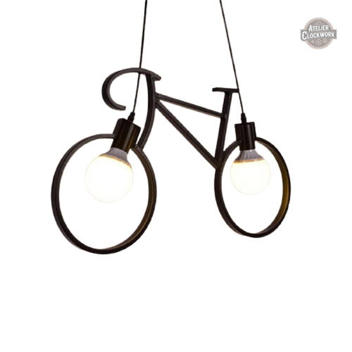 suspension-industrielle-velo-1 Lampe Steampunk Suspension Bicyclette au design vintage