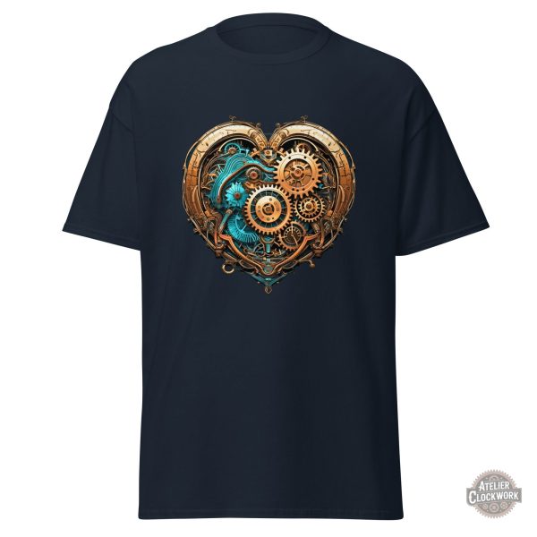 Design unique de cœur mécanique sur tee-shirt