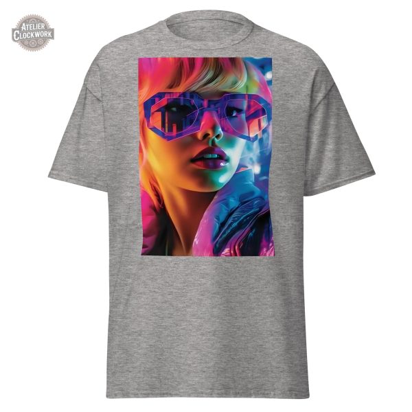 Tee Shirt avec motif de fille cyberpunk