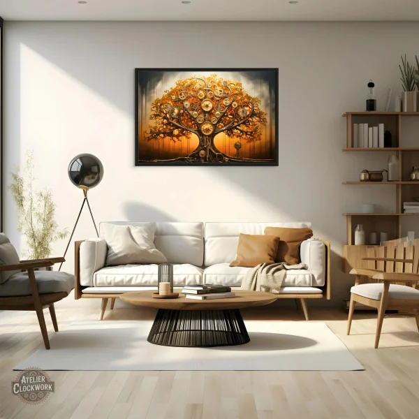 Décoration murale Arbre de Vie sur fond Steampunk