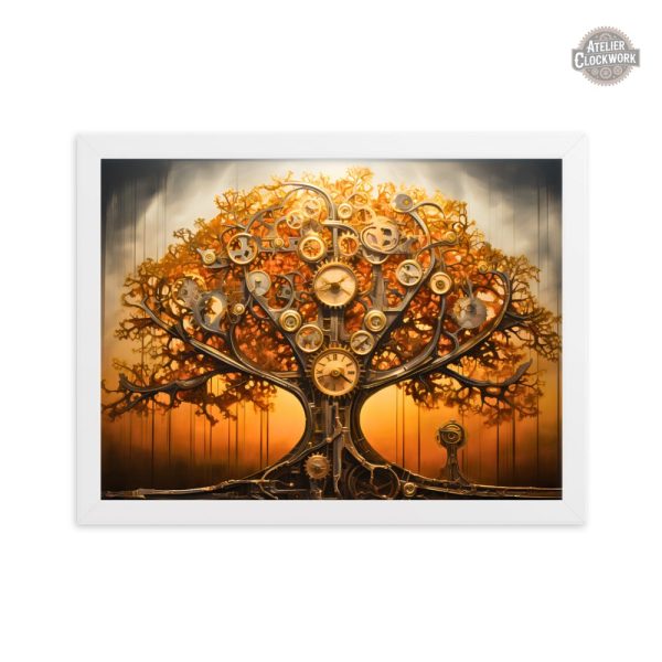 Illustration Steampunk Arbre de Vie en couleurs riches