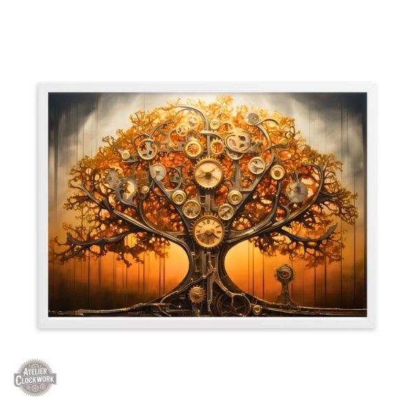 Tableau design Steampunk avec motif d'arbre