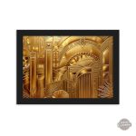 Tableau design Art Déco avec motifs dorés