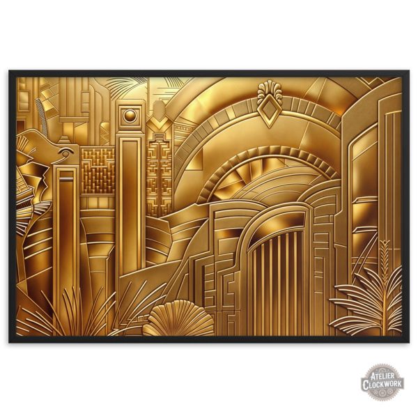 Tableau décoratif Art Déco, éléments dorés