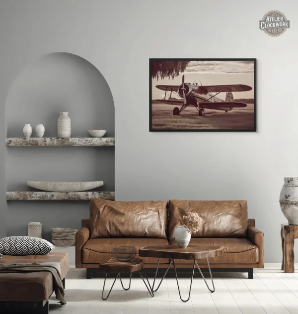 tableau-avion-vintage-1 Tableau Avion Vintage en style steampunk