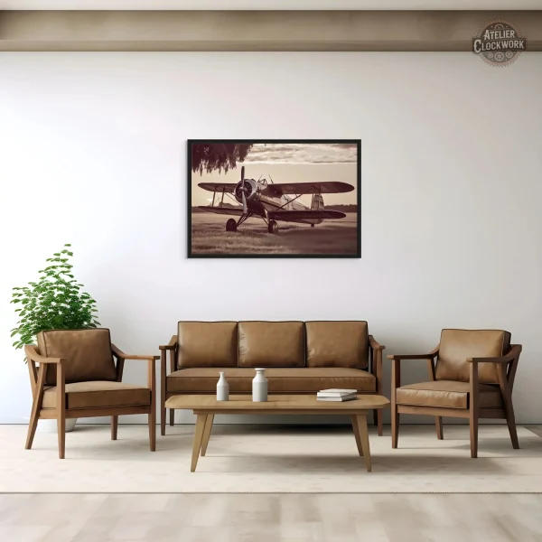 Tableau inspiré de l'aviation dans un style ancien