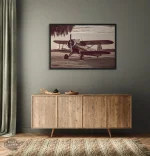 Art mural vintage sur le thème des avions steampunk
