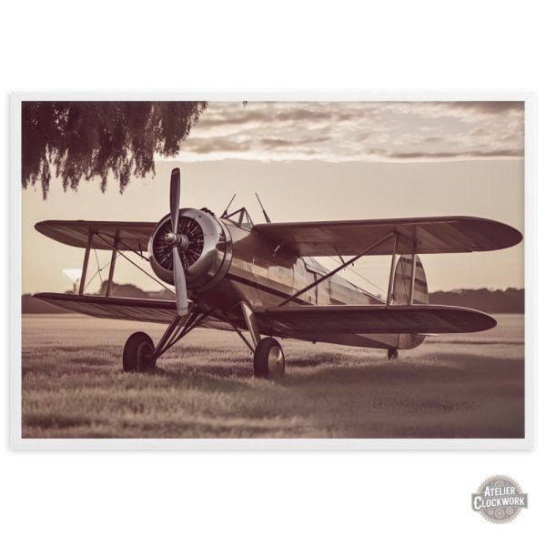 Art mural aviateur rétro au design steampunk