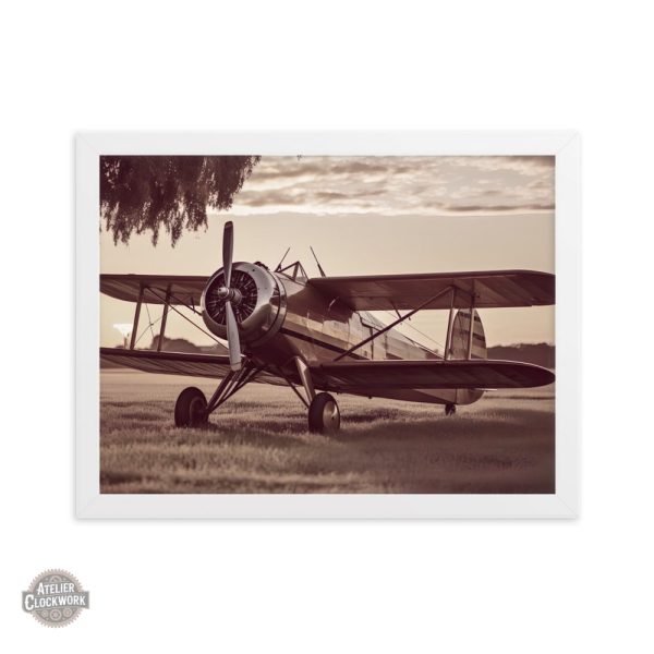 Affiche murale d'avion avec touche steampunk
