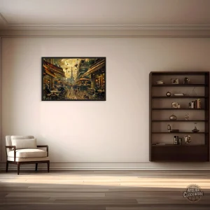Art mural steampunk inspiré de Paris