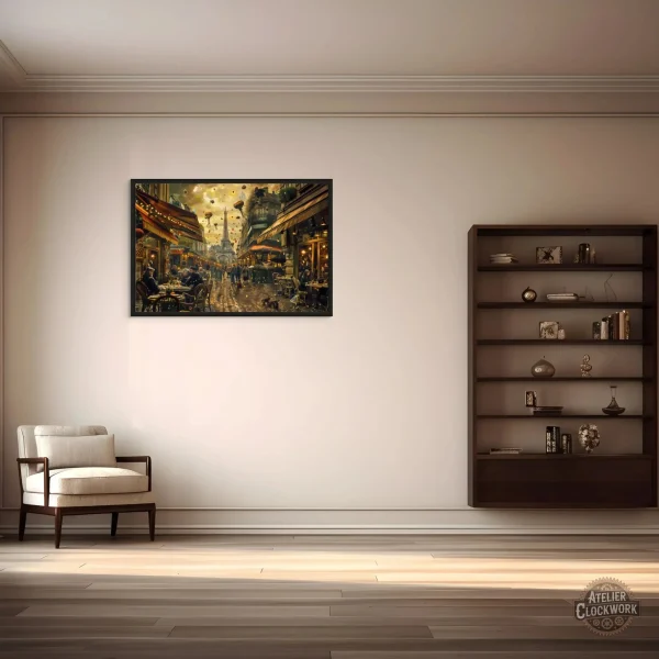 Art mural steampunk inspiré de Paris
