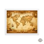 Carte du monde décorative pour ambiance steampunk