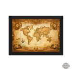 Tableau représentant une carte du monde classique