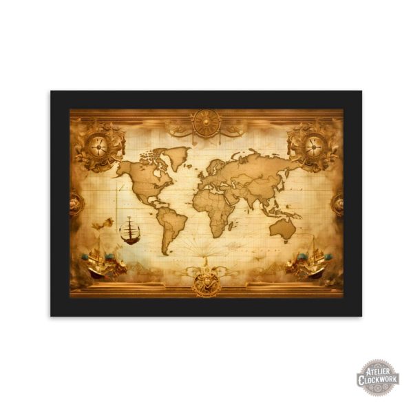 Tableau représentant une carte du monde classique