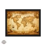 Décoration intérieure steampunk carte du monde