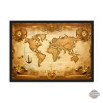 Carte ancienne du monde en style artistique