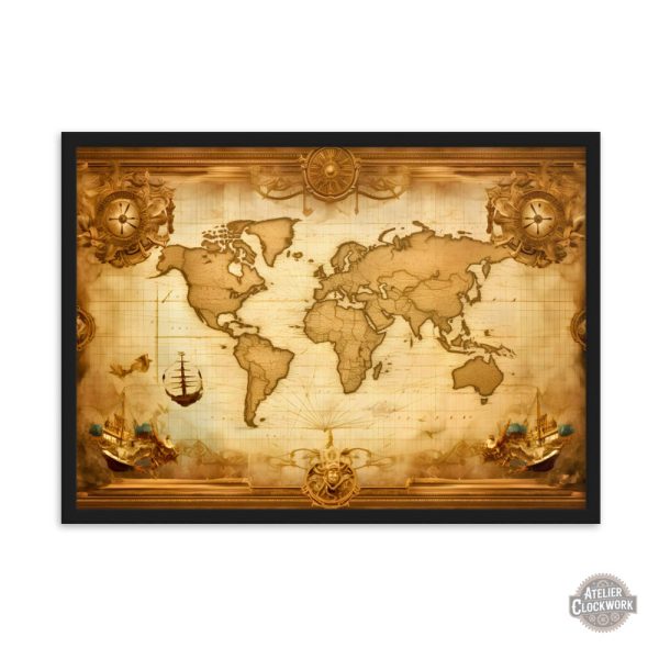 Carte ancienne du monde en style artistique