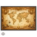 Tableau décoratif carte du monde intemporelle