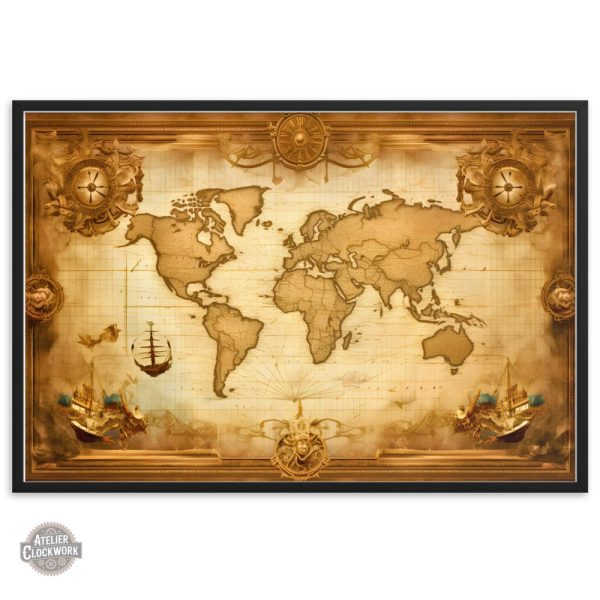 Tableau décoratif carte du monde intemporelle