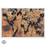 Tableau design Steampunk - Carte du Monde