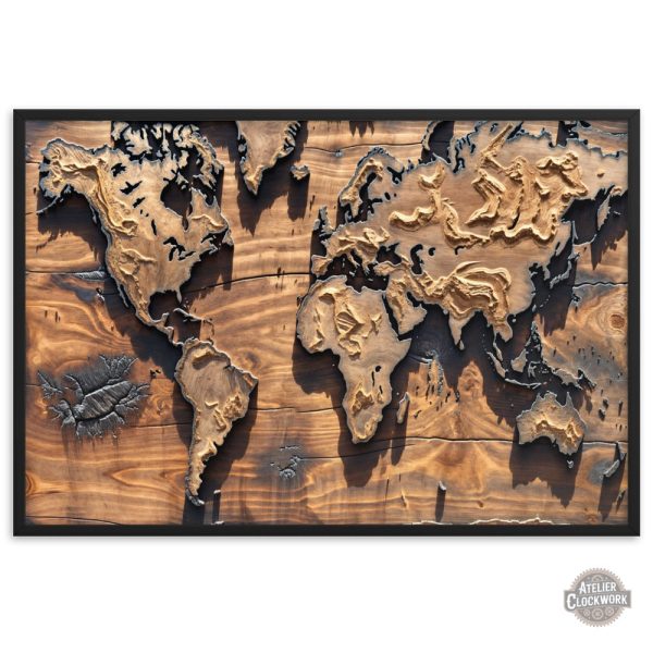 Décoration intérieure Steampunk - Carte du Monde
