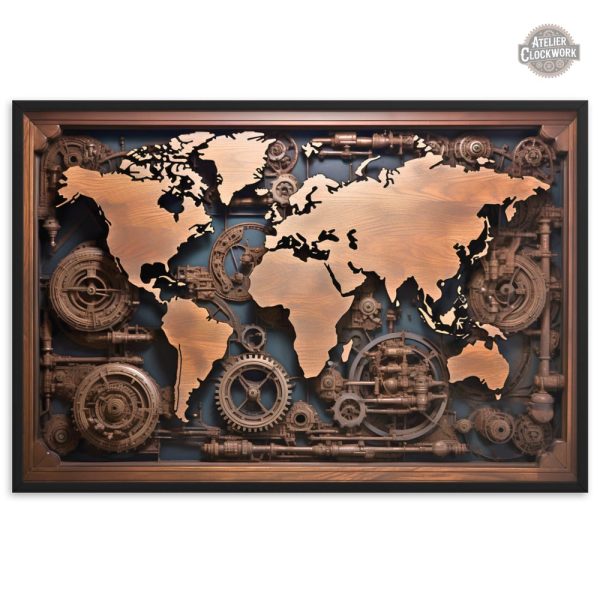 Tableau artistique carte ancienne