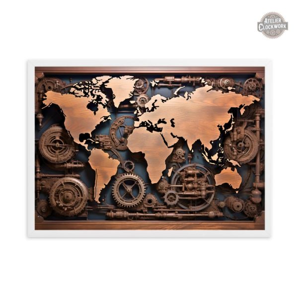 Art steampunk carte du monde