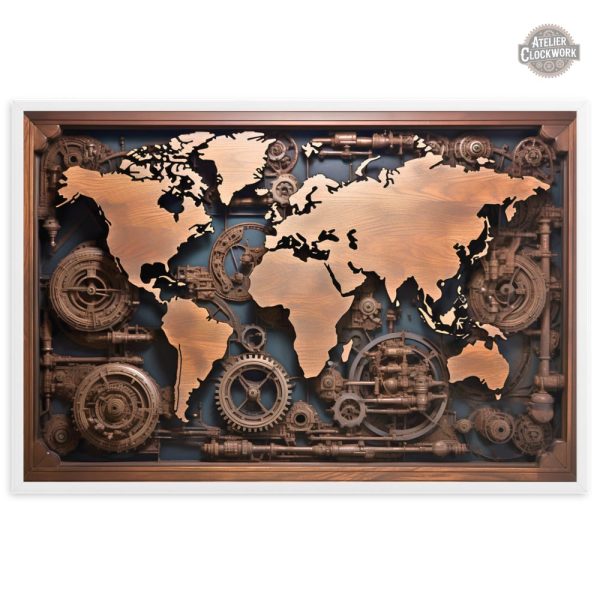 Carte du Monde au style industriel