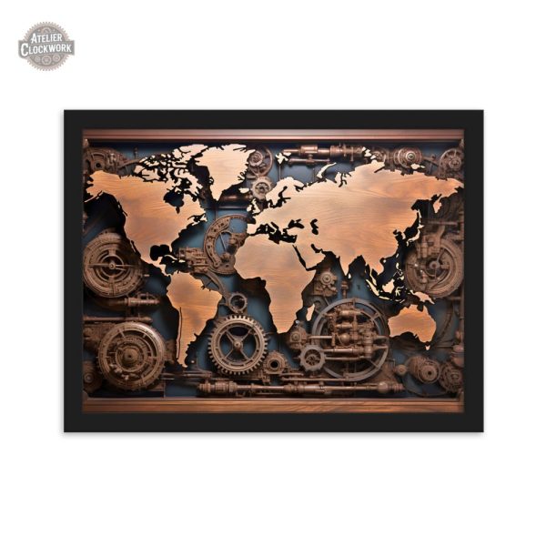 Carte du monde design industriel