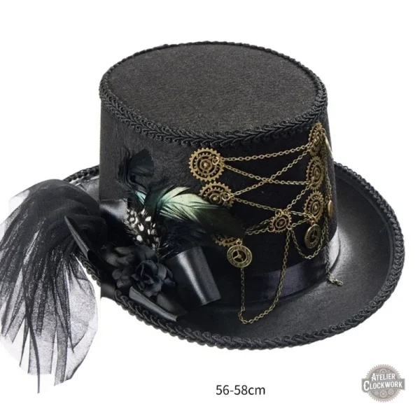 Chapeau à chaînes pour look steampunk unique