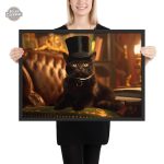 Chat noir stylisé sur toile au thème steampunk