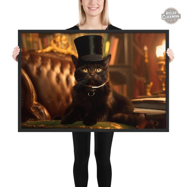 Décoration murale steampunk avec un chat aristocrate